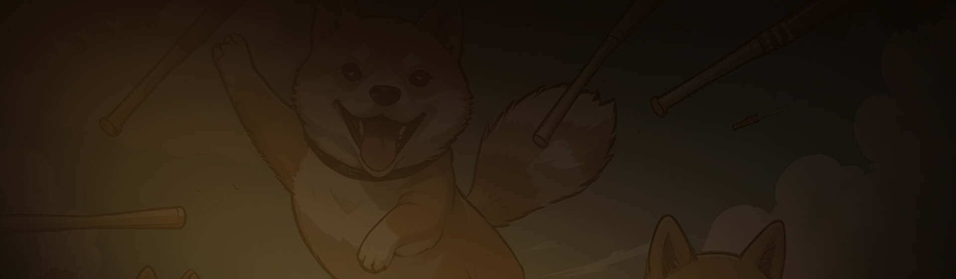 Shiba Inu with Baseball Bat depicting Bonk coins