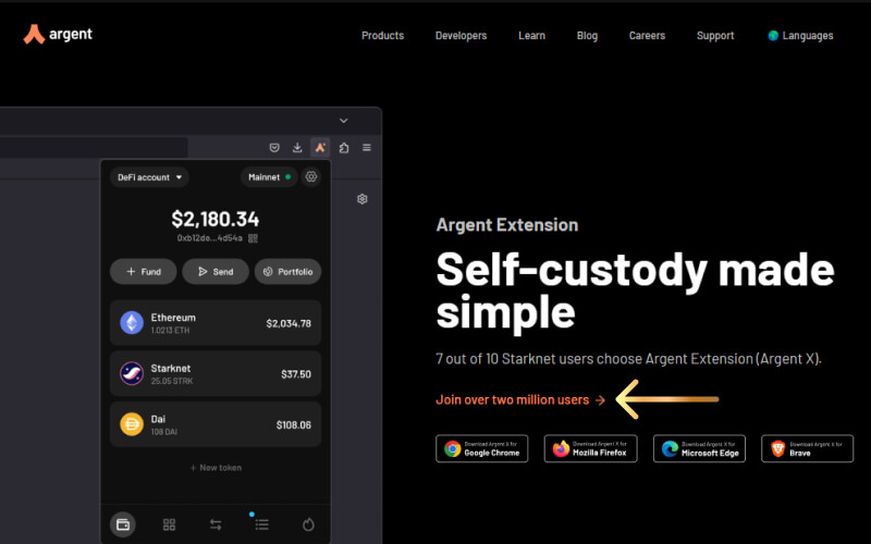 Argent X chrome extension