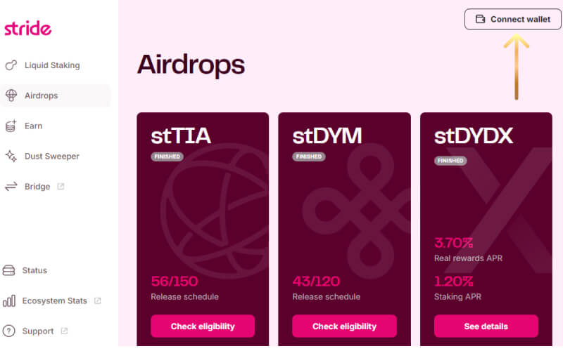 Claiming STRD Tokens