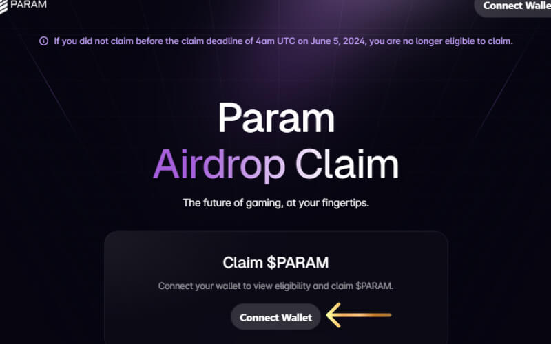 Connecting your wallet to earn Param Tokens